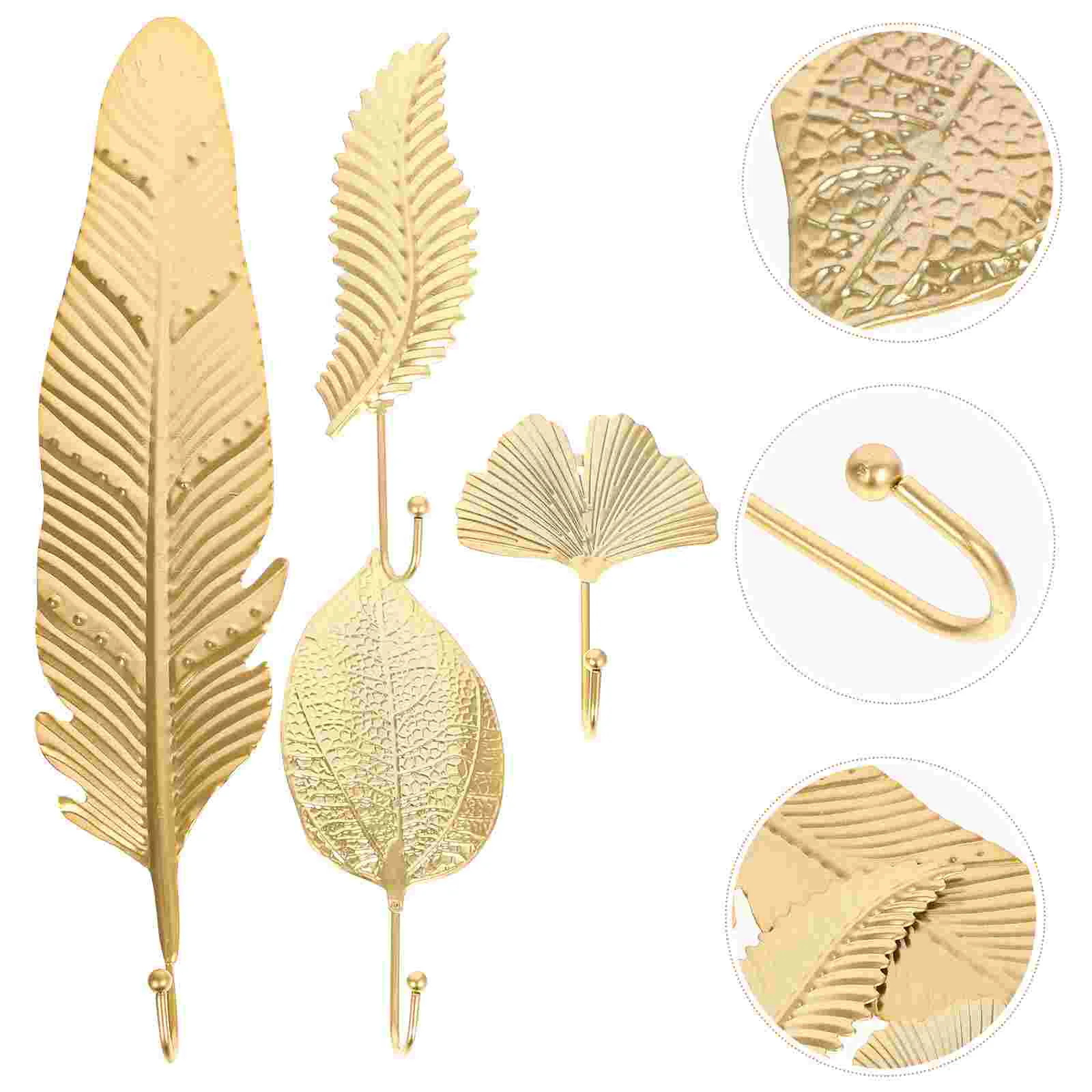 

4 Green Dill Leaves Cumpleaños Para Iron Leaf Shaped Wall Hooks
