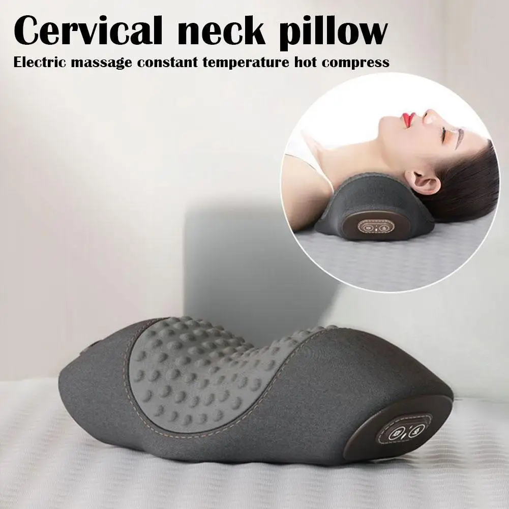 

Electric Massager Cervical Pillow Hot Compress Vibration Massage Neck Pillow Traction Memory Foam Support Sleeping Spine Re P0J7
