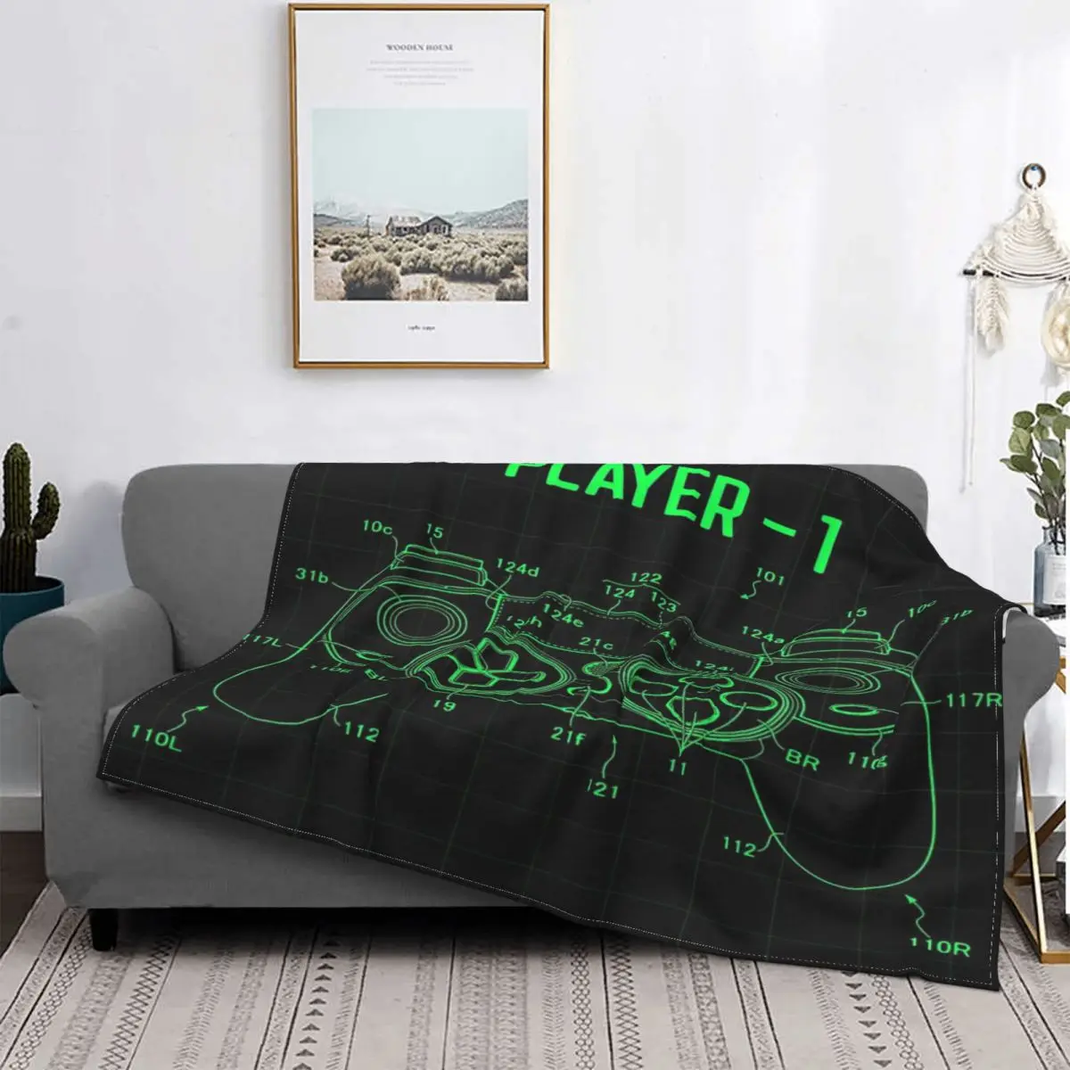 

Mando a distancia para juegos, manta a cuadros para cama y sofha, de verano, Esports 2