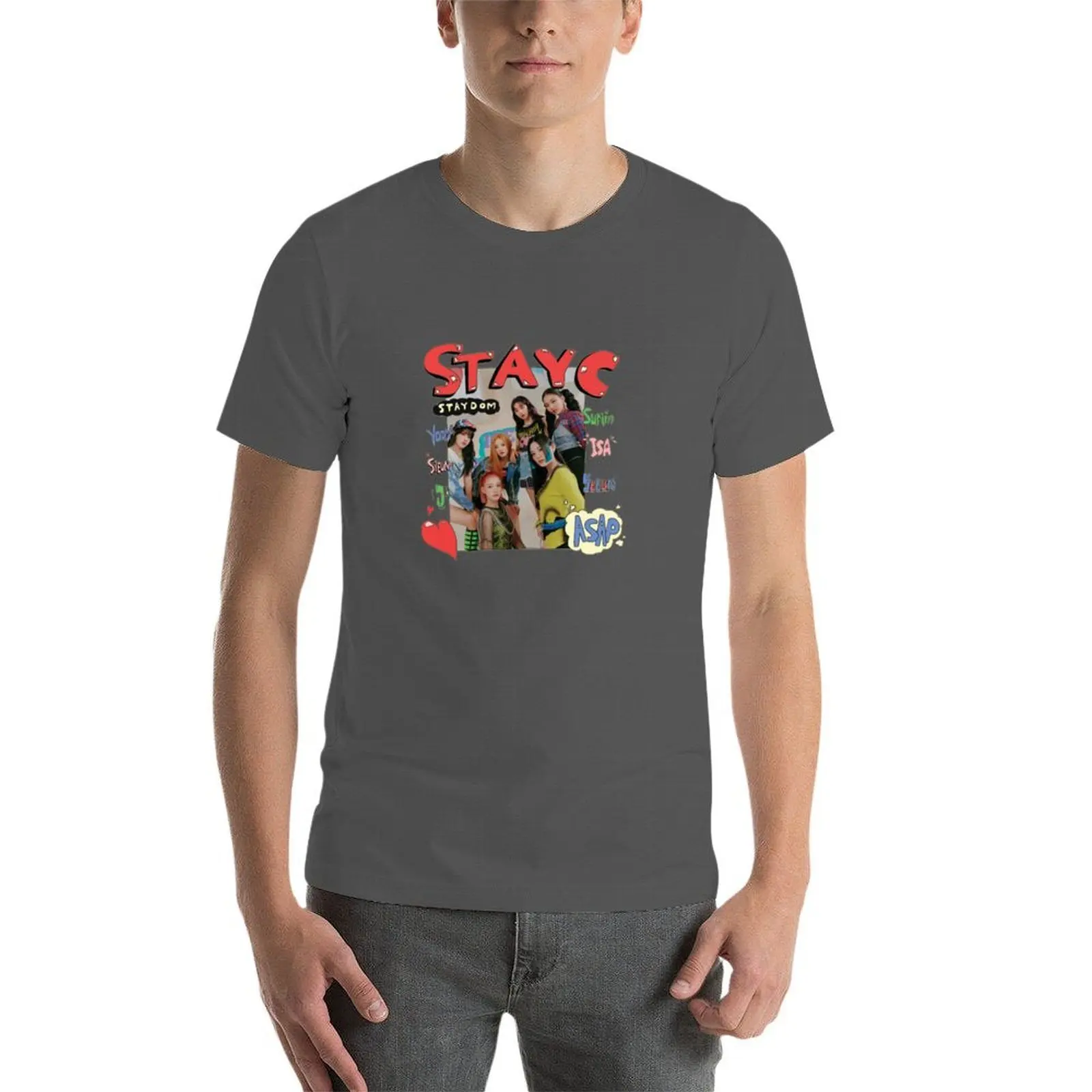 Фото Футболка StayC Staydom ASAP Photo Art, повседневная рабочая футболка №3