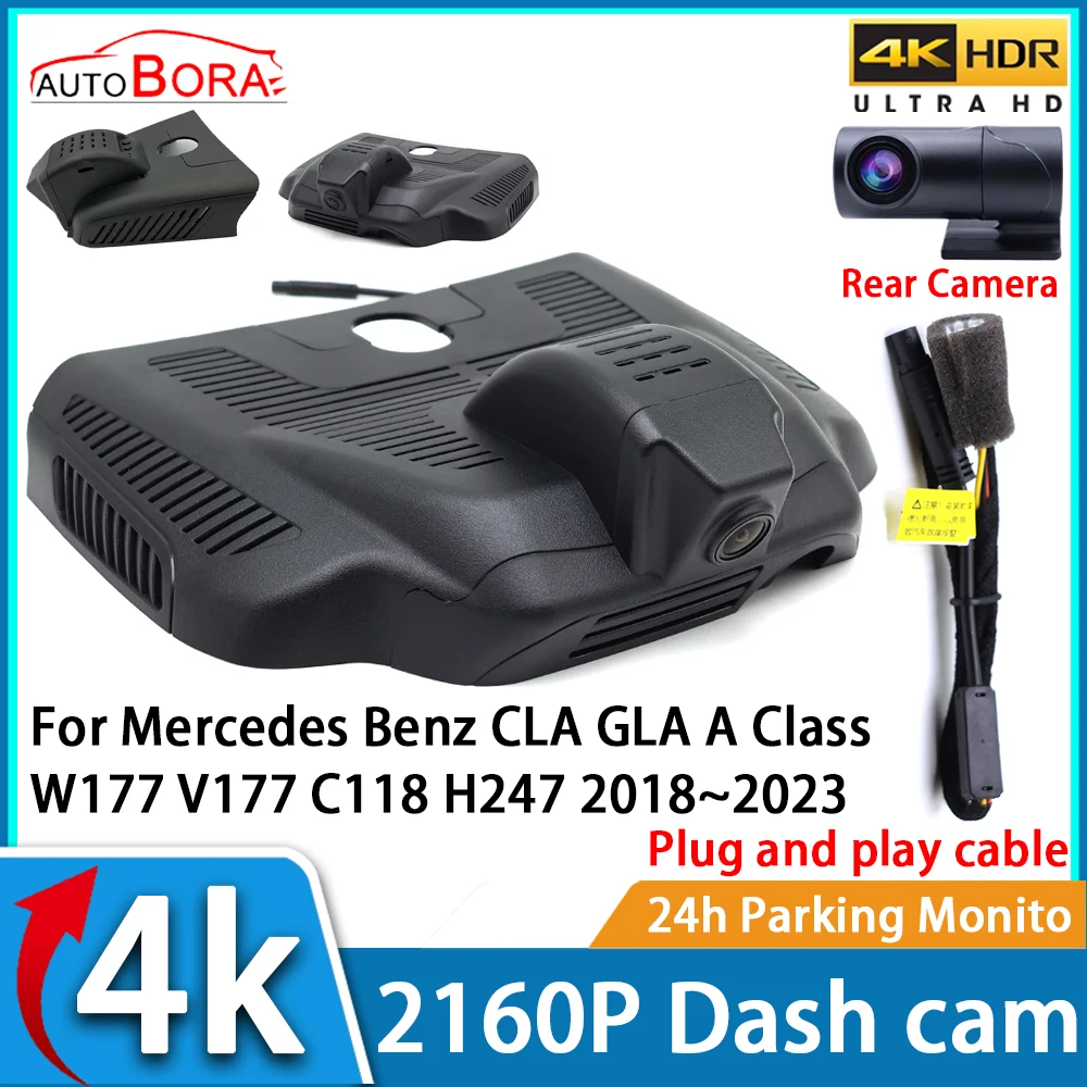 Фото Автомобильный видеорегистратор ночного видения UHD 4K 2160P DVR Dash Cam для Mercedes Benz CLA GLA A Class W177 V177 C118 H247 2018 ~ 2023 №1
