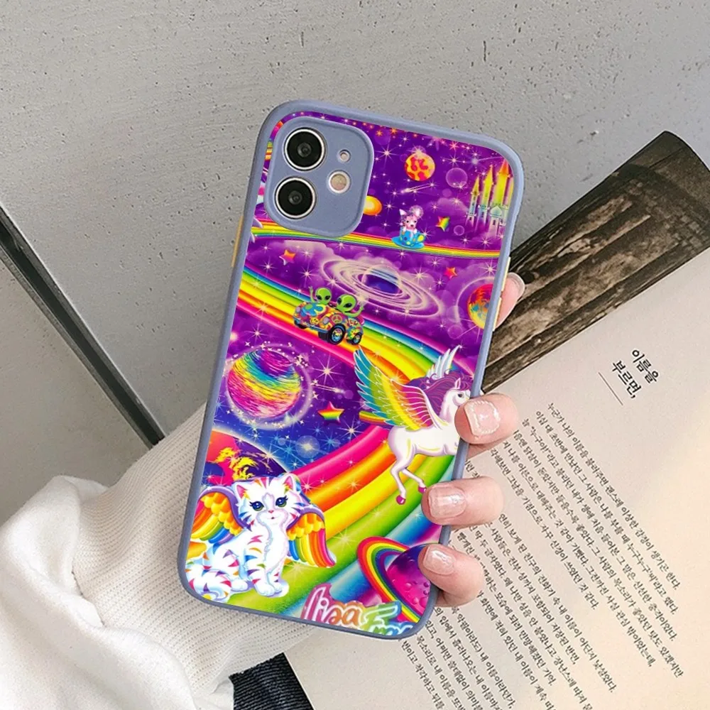 Фото Чехол для телефона Lisa Frank Art для iPhone 14, 11, 12, 13, Mini Pro Max 8, 7 Plus X XR XS MAX, полупрозрачный матовый чехол №4