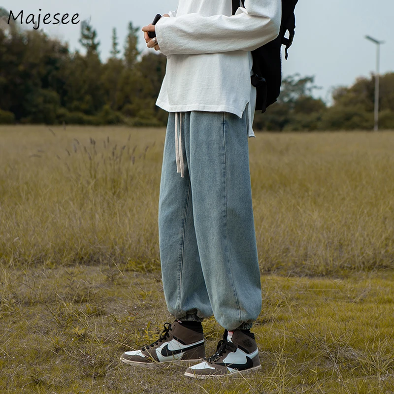 

Jeans Men Harem Trouser Male Streetwear Fashion All-match Handsome Ulzzang Baggy Popular Casual Джинсы Cozy New Arrival Teens