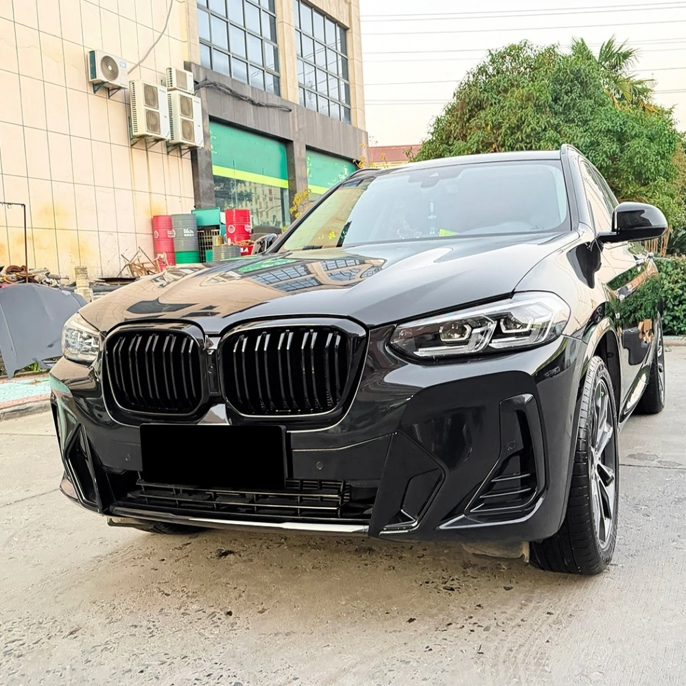 Фото Для BMW X3 G01 X4 G02 LCI 2022 2023 2024 xDrive20i M40i: Передняя решетка радиатора (одинарная/двойная) в стиле Racing №5