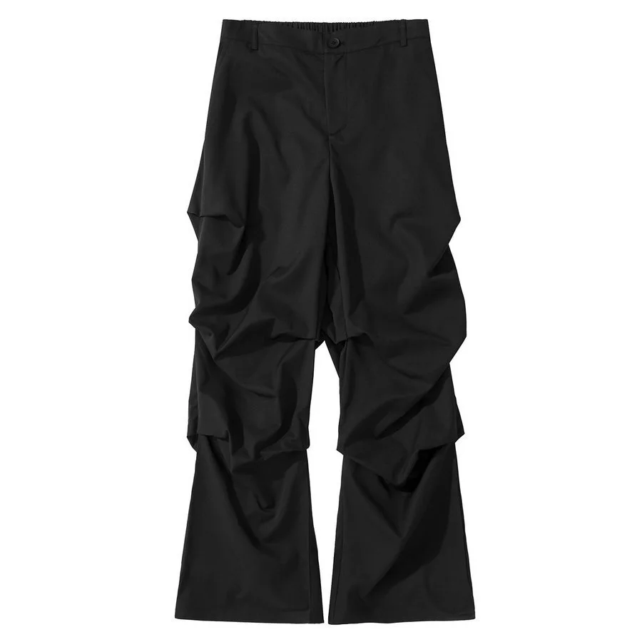 

2023 Men Fashion Trousers Casual Pants Folded Stacking Design Pants Men's Casual Designer Wide Leg Pants Trousers Men