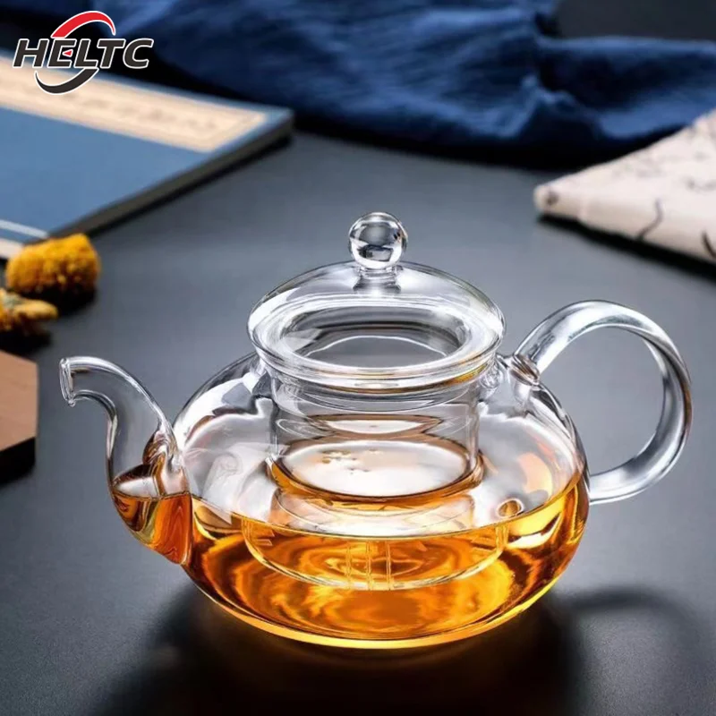 Термостойкий стеклянный чайник с заварочником чайный лист травяной кофейник