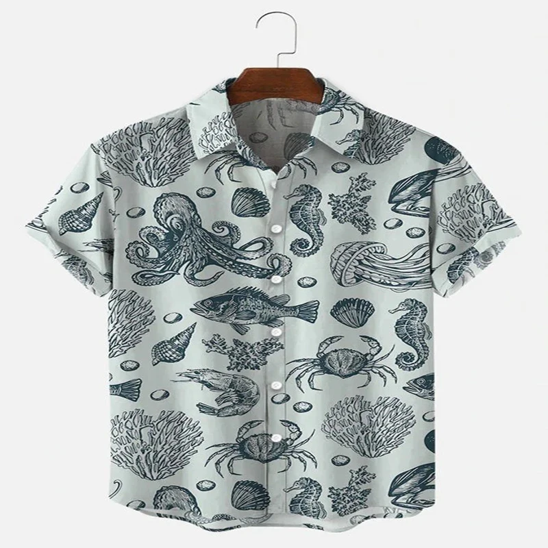 

Marine Life Jellyfish Short Sleeve Shirt 3D All Over Printed Hawaiian Shirt for Men and Women Casual Shirt Unisex
