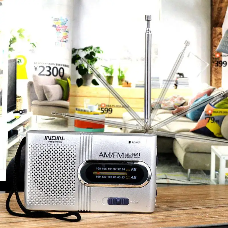 AM FM-радио с громким динамиком AM/FM портативное карманное радио батарейным