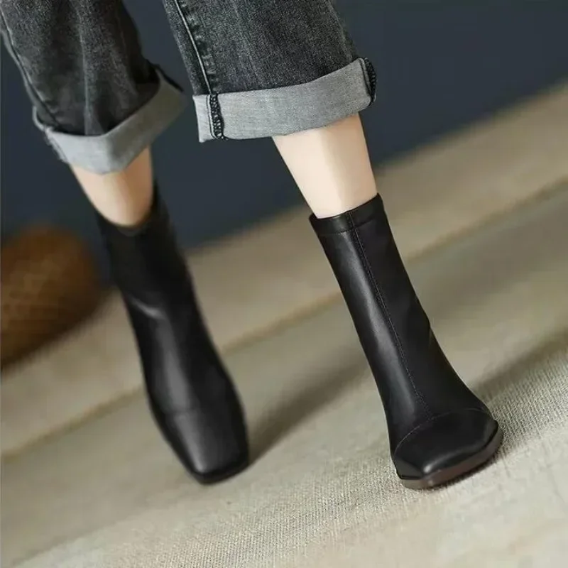 НОВЫЕ винтажные теплые хлопковые женские ботильоны модная элегантная обувь с