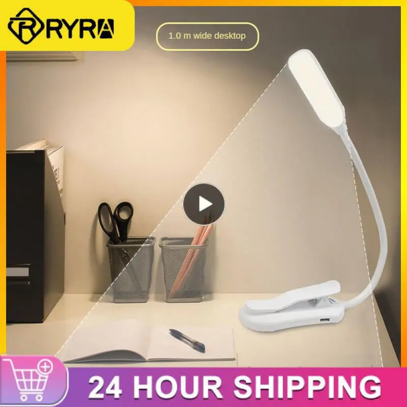 

5w Adjustable Book Light With Goosenecks Clip Desk Lamp Rechargeable Reading Light Household Tools Black Usb Night Light