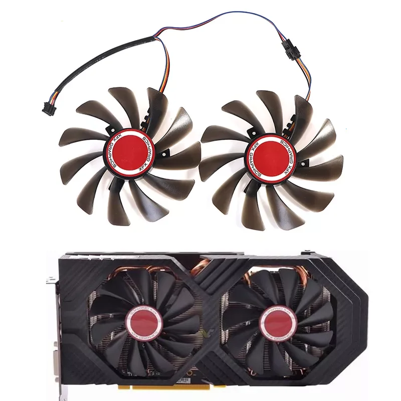 

Hot sale 1Pair GPU Video Card Cooler fan For XFX RX 590/580 VGA Video Card Cooling