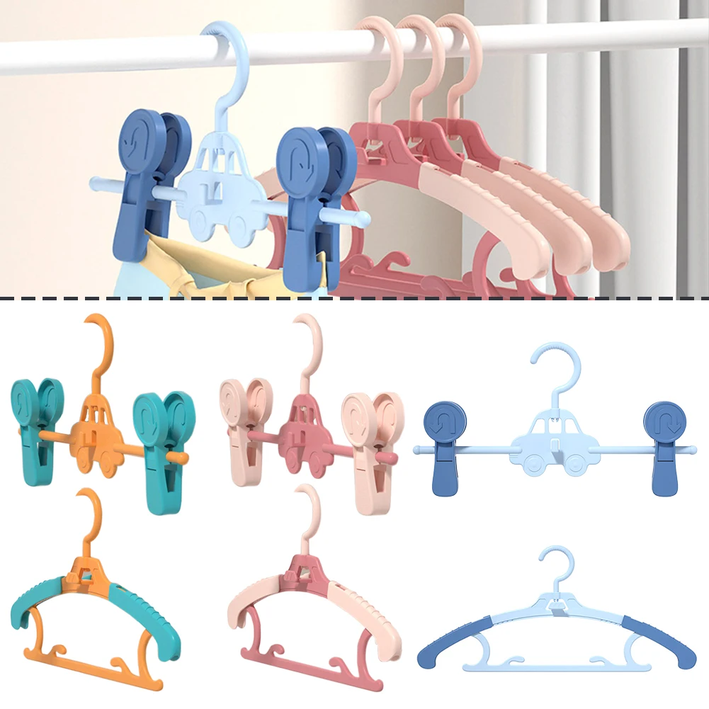 

5pcs Children's Coat Hangers With 360 Degree Rotatable Hooks Baby Jackets Pants Dresses Rack Stackable Space Saving Rustproof