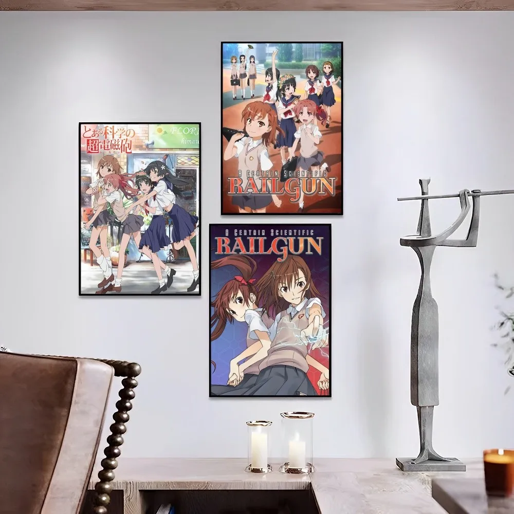 

Toaru Kagaku No Railgun T Poster Self-adhesive Art Poster Retro Kraft Paper Sticker DIY Room Bar Cafe Vintage Decorative