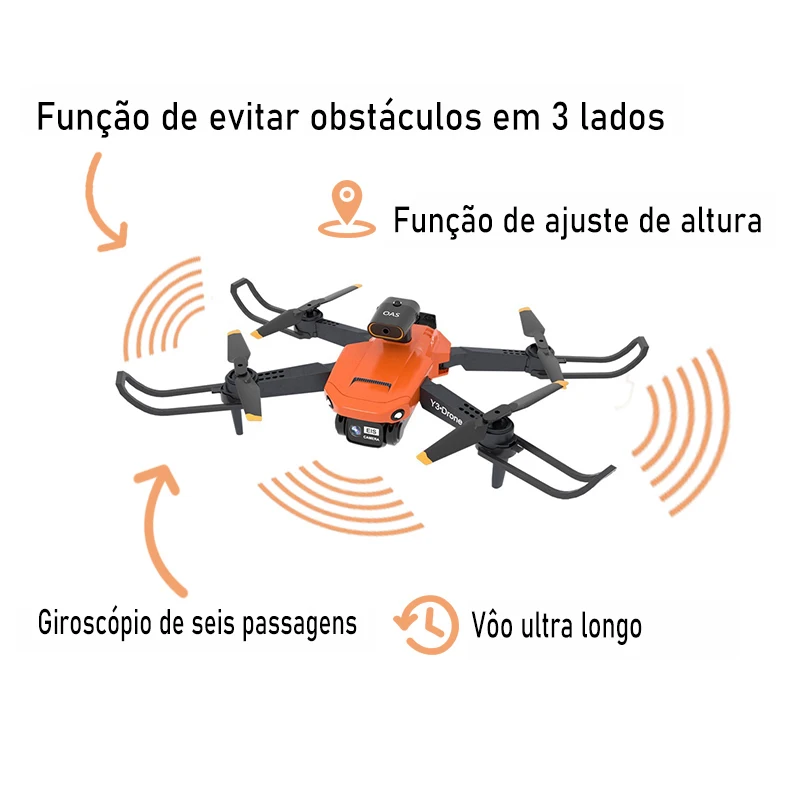 

Y3 drone 4K câmera dupla HD de grande ângulo, WIFI FPV, helicóptero aéreo, dobrável, quadcopter, evitar obstáculos brinquedo