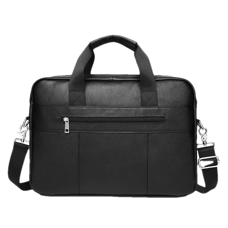 Business Men Genuine Leather Briefcase Simple Cowhide Shoulder Bag Large Capacity Handbag 16-Inch Laptop Bag For Male