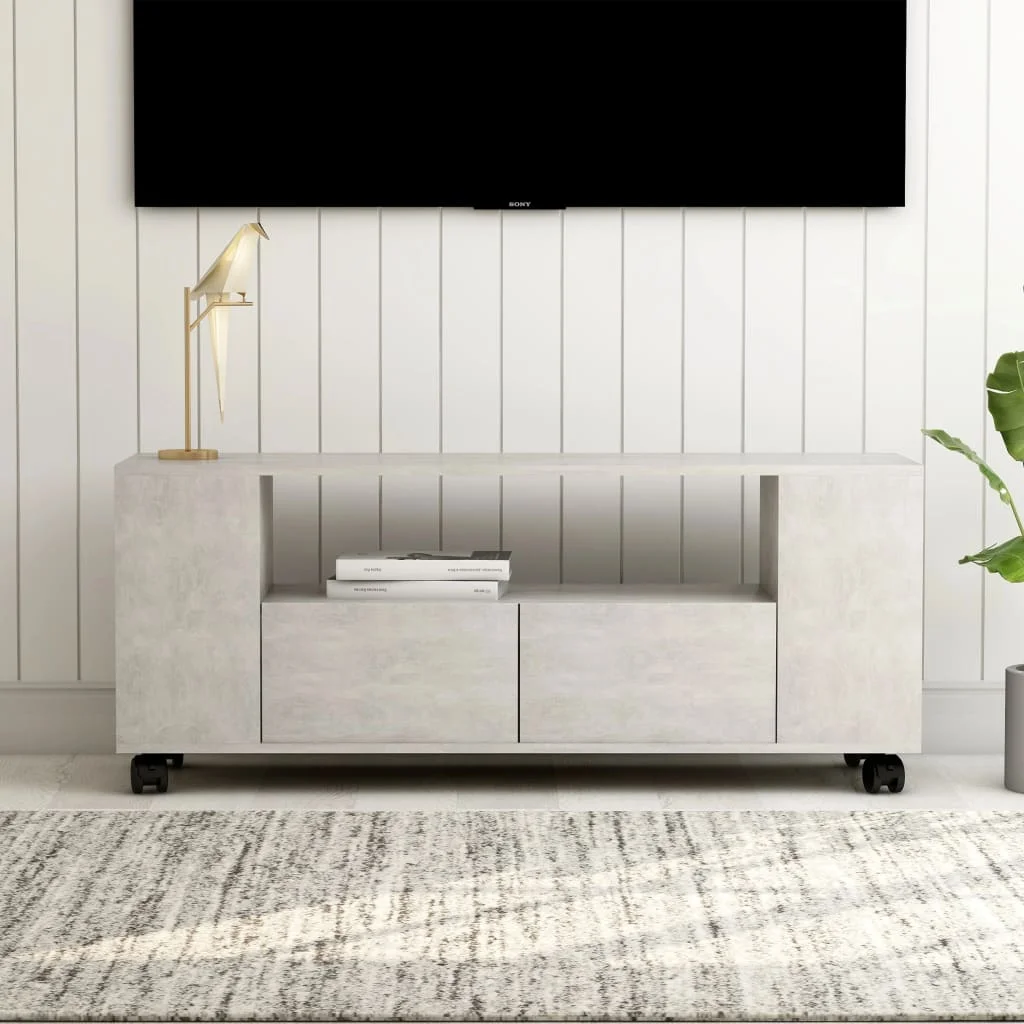 

TV Media Television Entertainment Stands Cabinet Table Shelf Concrete Gray 47.2"x11.8"x16.9" Chipboard