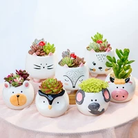 1pc cute animal flower pot ceramic vase planter desktop ornaments home decor garden pot succulent pot plant pot