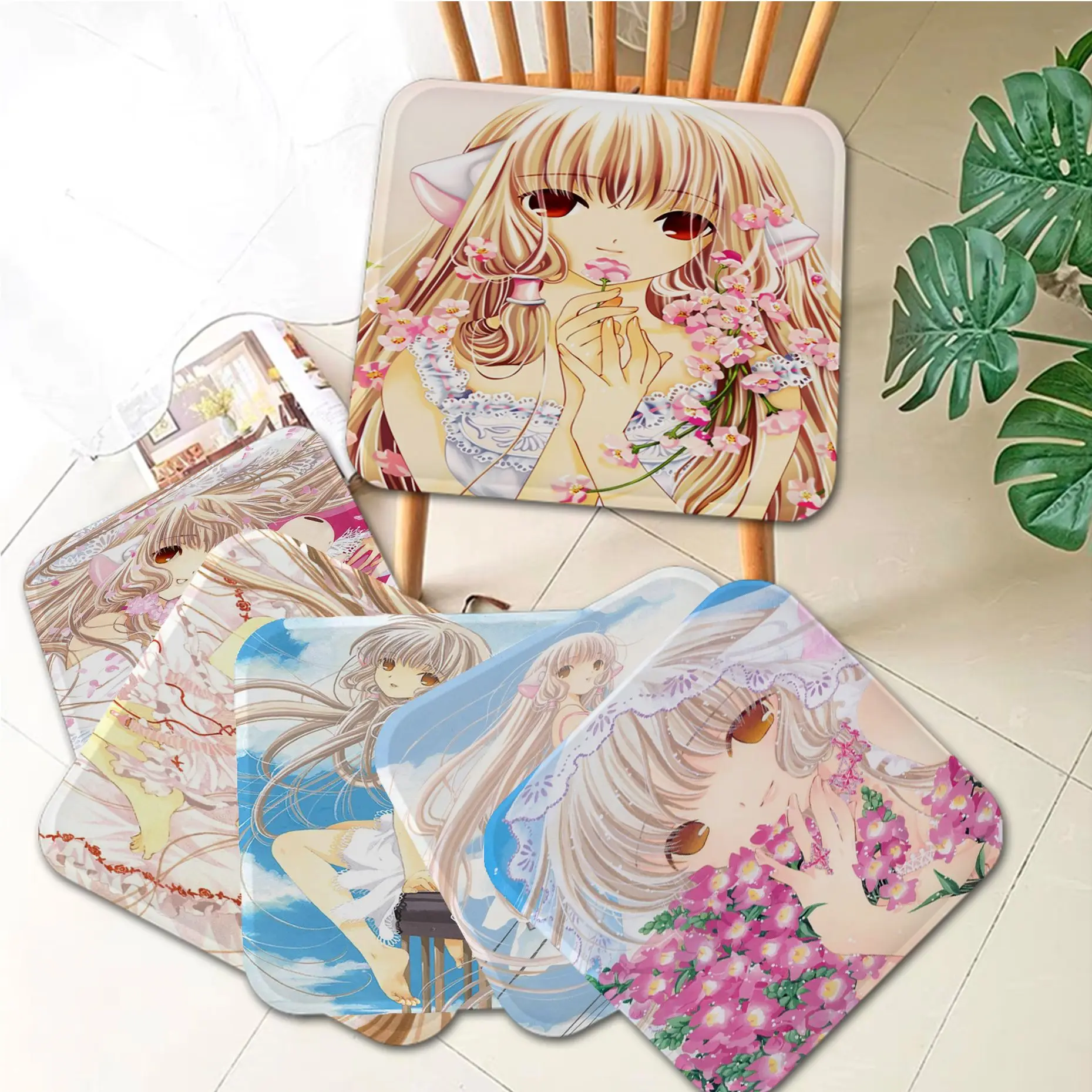 

Chobits Anime Square Plush Cushion Home Back Cushion Soft Comfortable 50x50cm Cushions Home Decor