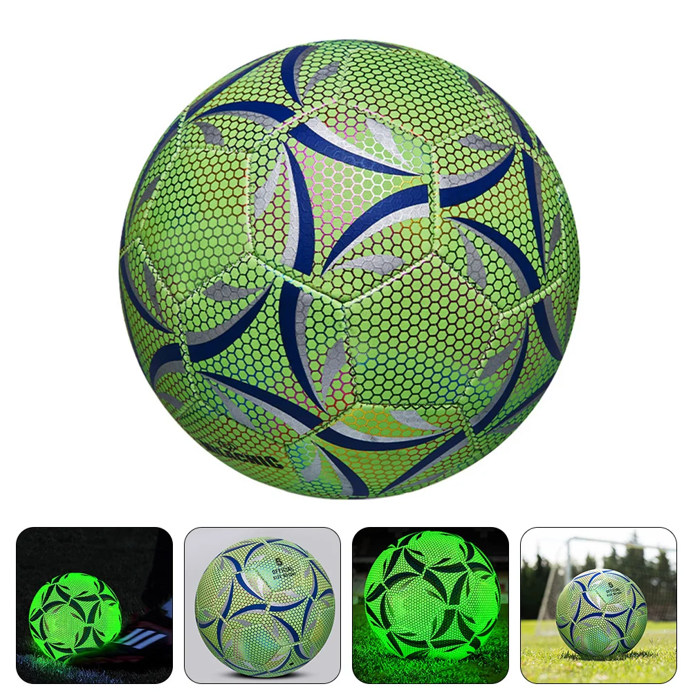 

Soccer Football Glow Training Glowing Fluorescent Dark Light Up The Size Luminous Footballs Led Reflective Cool Match Youth Play