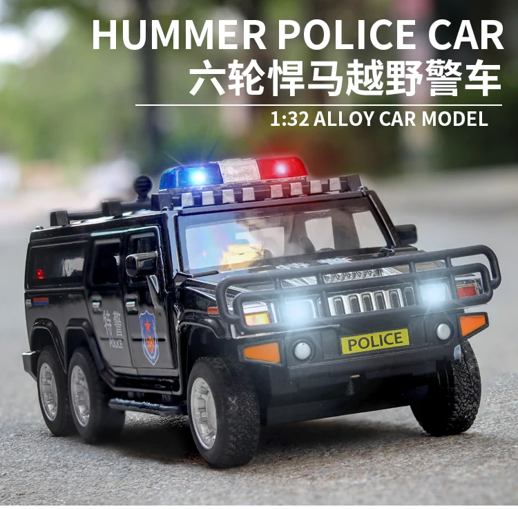 

1:32 High Simulation Hummer Lengthen Polices Car Model Diecast Toy Vehicles Alloy Toy Car Kid Toys Christmas A201