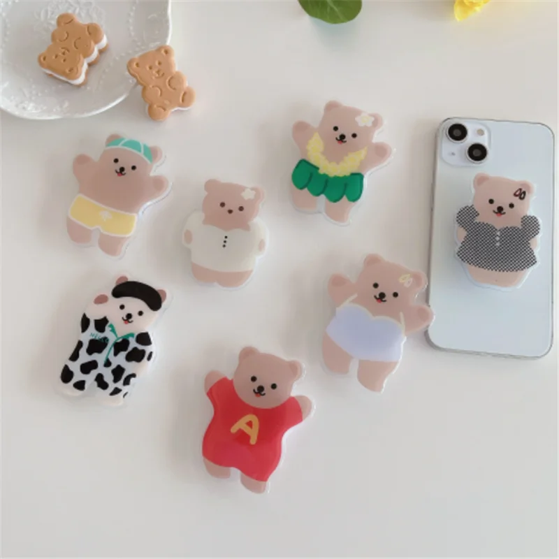 

3D эпоксидный мультяшный медведь, расширяющаяся подставка, держатель для телефона, складной держатель для мобильных смартфонов, карманный Н...