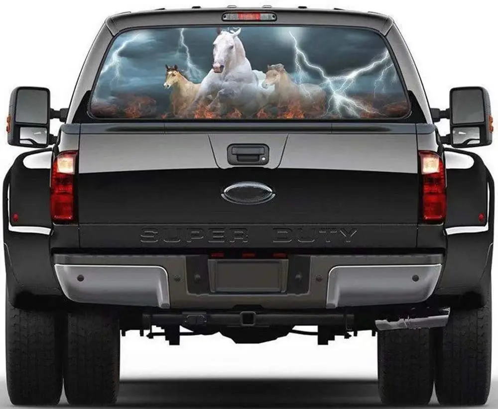 

Practlsol Car Decals- 1 Pcs Horse Decal Truck Stickers-Rear Window Decal, Car Decal Vinyl for Car/Truck/SUV/Jeep, Universal Scra