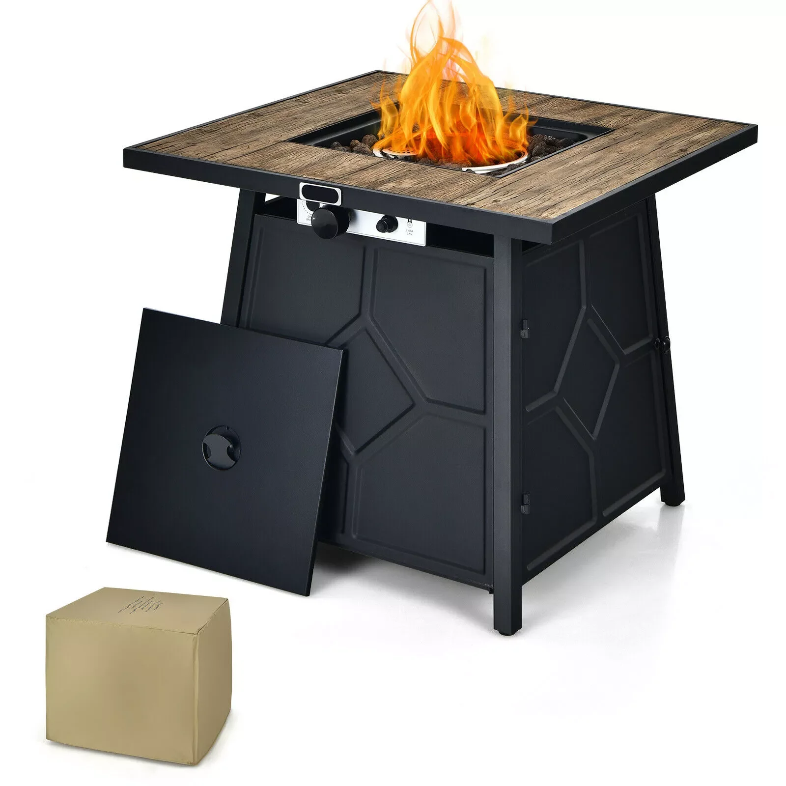 

28 " Propane Gas Fire Pit Table 40,000 BTU Outdoor Heater W/Cover