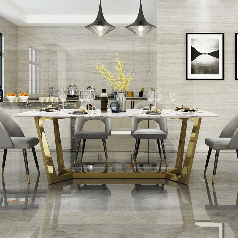 Обеденный стол Mavisun из нержавеющей стали в скандинавском стиле простой