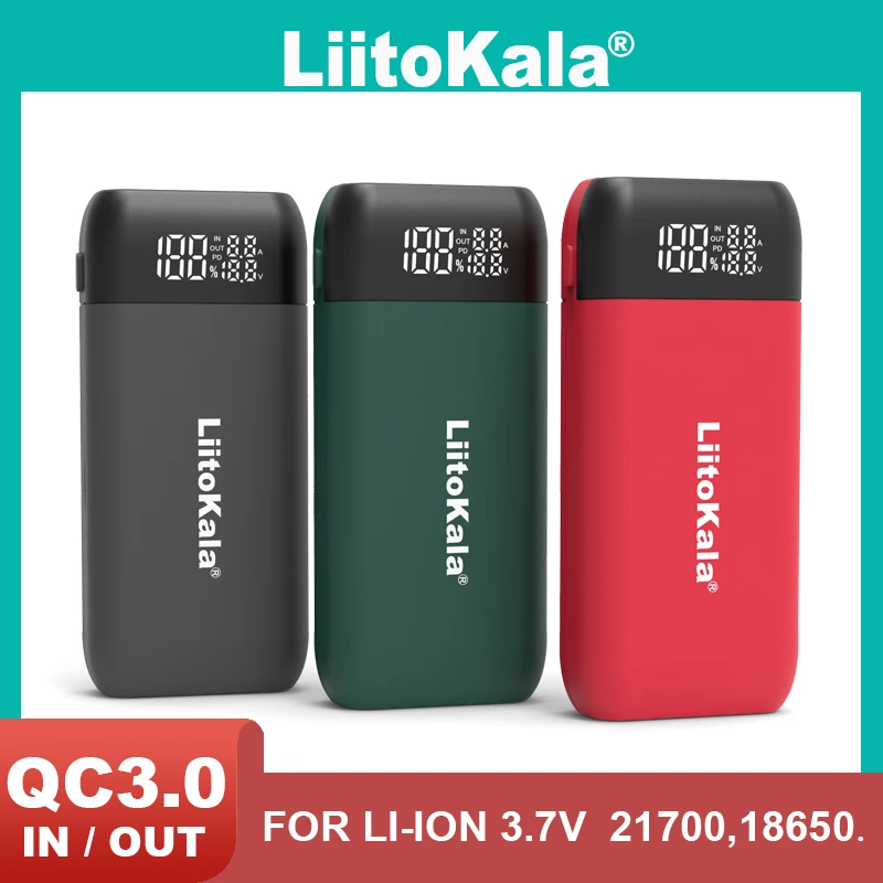 

New LiitoKala Lii-MP2 18650 21700 Rechargeable Battery Charger And Power Bank QC3.0 Input/Output Digital Display
