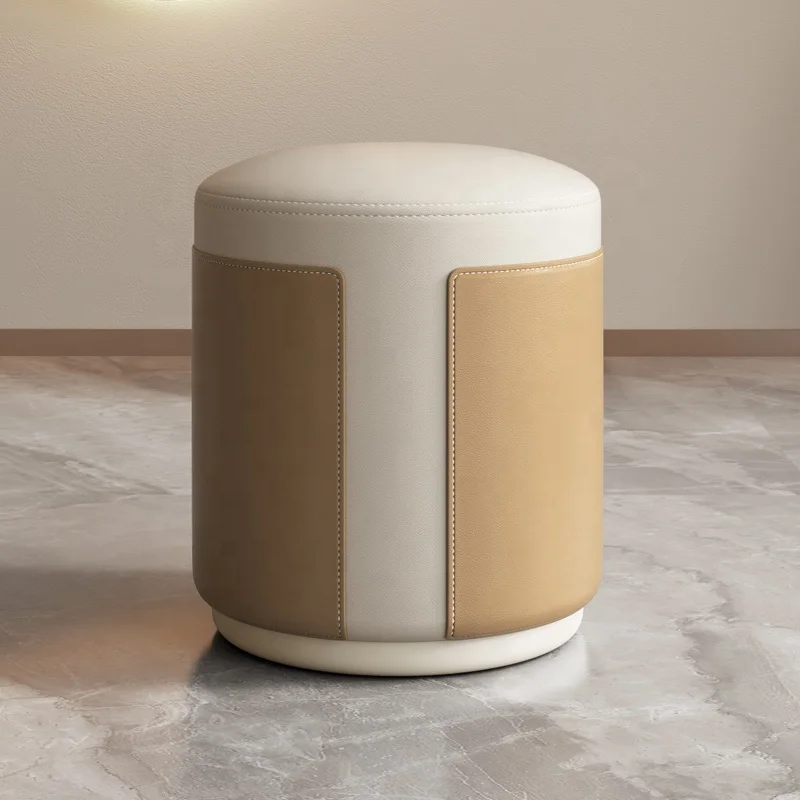 

Light Luxury Design High-Grade Pu Fabric Soft Comfortable Round Stool