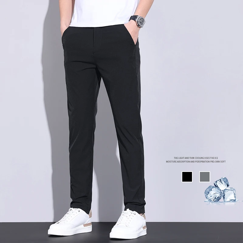 Брюки мужские ультратонкие из вискозы брендовая одежда повседневные Модные