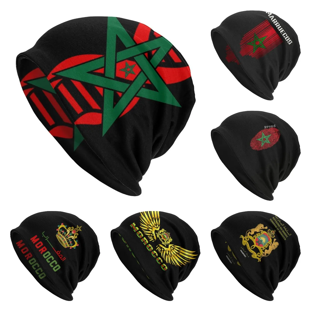 

Moroccan Flag Its In My DNA Beanies Caps Bonnet Winter Warm Knit Hat Women Men Adult Morocco Beanie Hats Outdoor Ski Cap