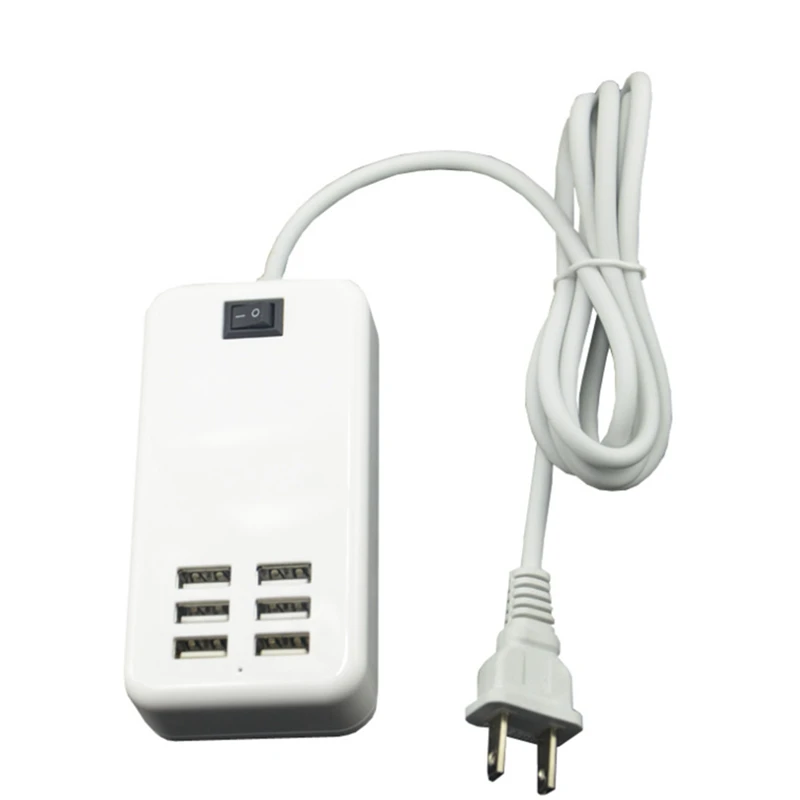 

6 USB Ports Phone Charging Extension Socket For Power Adapter For Iphone US Plug