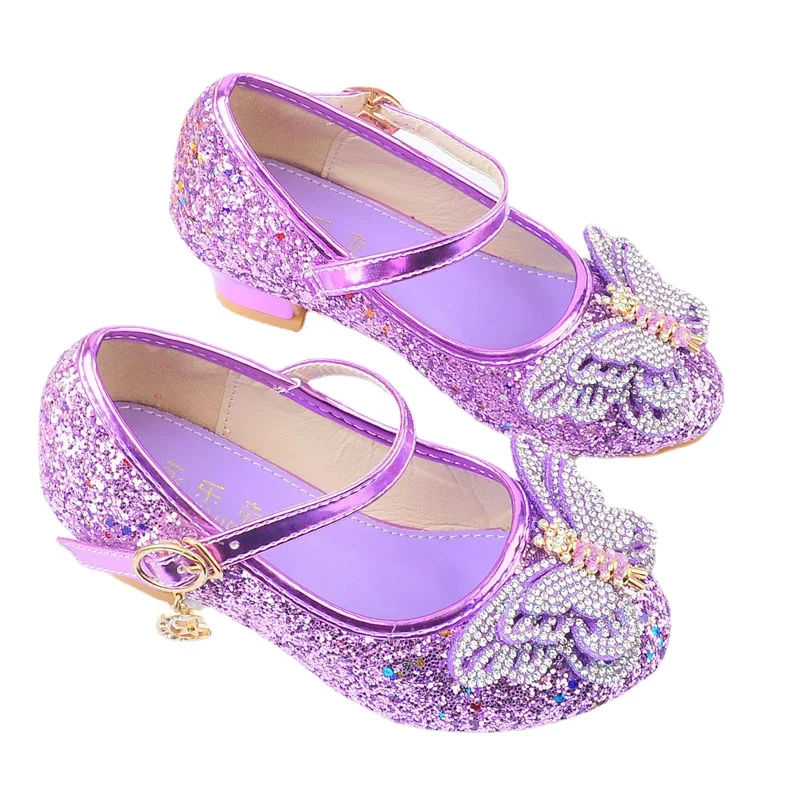 

Girls Crystal Glitter Diamonds Bling Flats Children Leather Sequin Mary Jane Toddler/Little/Big Kid Party Pageant Princess Shoes