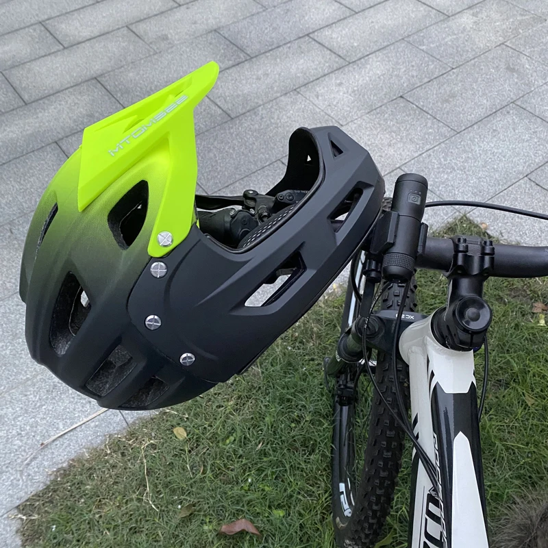 MTOMSEE Electric Bike Helmet Mtb Full Face Men Cycling Helmet Road Mountain Bike Removable Breathable PC+EPS Hard Shell 58-62cm