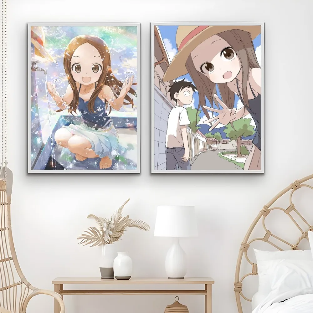 1pc Anime T-Teasing Master Takagi-san Poster Sticky Wall Art Printing Waterproof Home Living Bed Room Bar Aesthetic Decor