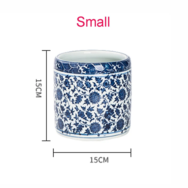 

Керамические цветочные горшки FOCUSDECOR сине-белые