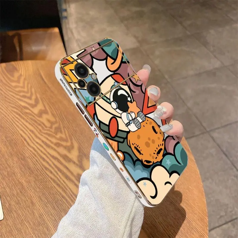 Star Astronaut Luxury Plating Phone Case For Xiaomi Poco M5 F4 F4 GT X4 X4 GT M4 Pro F3 X3 M3 X3 NFC X2 X3 Pro C40 Cover