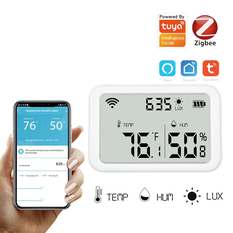 

Tuya Smart Home Wifi Zigbee Temperature and Humidity Detector Light Detector Remote Control New