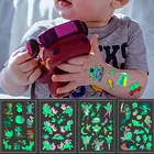 1-5 шт. светящиеся тату-стикеры для детей, светящаяся татуировка для лица, Детские боди-арт тату с динозавром, единорогом, русалочкой, тату с героями мультфильмов