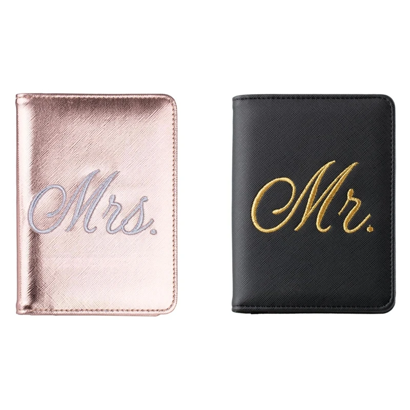 

Mr and Mrs Bridal Passport Covers Holder Travel Wallet Passports Case for Couple