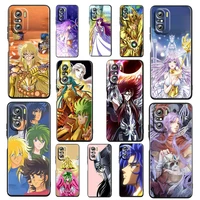 cute saint seiya anime for xiaomi redmi k50 k40 gaming k30 k20 pro 10x 9t 9c 9a tpu soft silicone black phone case cover fundas
