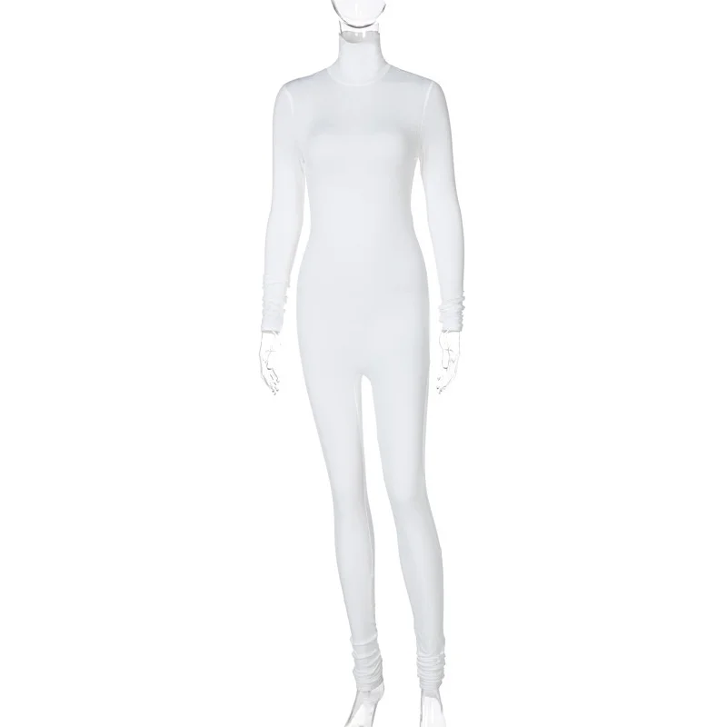 Jump Suits Women's Sexy Bodycon Long Sleeve Jumpsuits New Zipper Overall Tight Skinny Sport Casual Jumpsuit Outfits