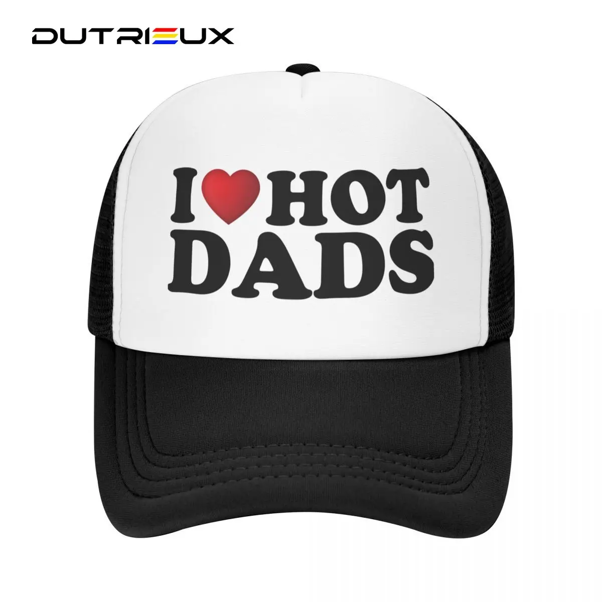 

DUTRIEUX Fashion I Love Hot Dads Trucker Hat Men Women Personalized Adjustable Adult Baseball Cap Summer Hats Snapback Caps