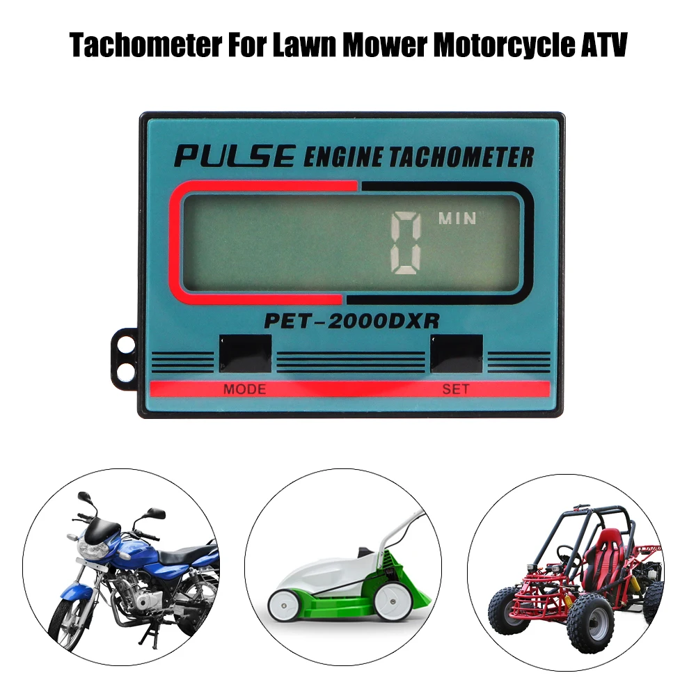 

For Motorcycle ATV Lawn Mower 2/4 Stroke Engine Spark Plugs Tachometer Gauge Digital 100-30000RPM Pulse Engine Tach Hour Meter