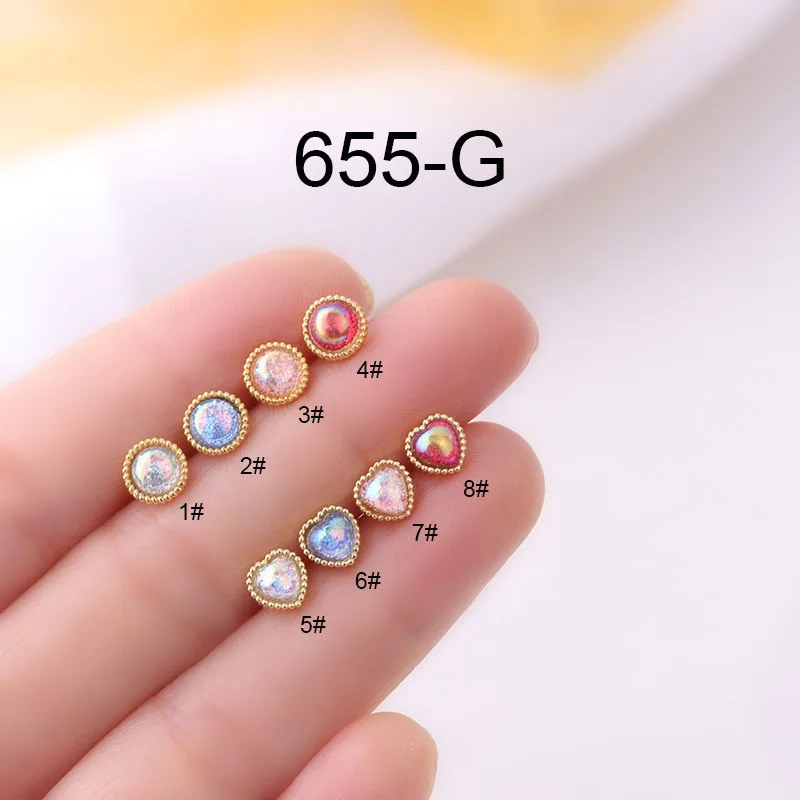

Stainless Steel Piercing Stud Earrings Love Zircon Ear Bone Nail Helix Tragus Piercing Conch Wholesale Body Jewelry Goth 20G