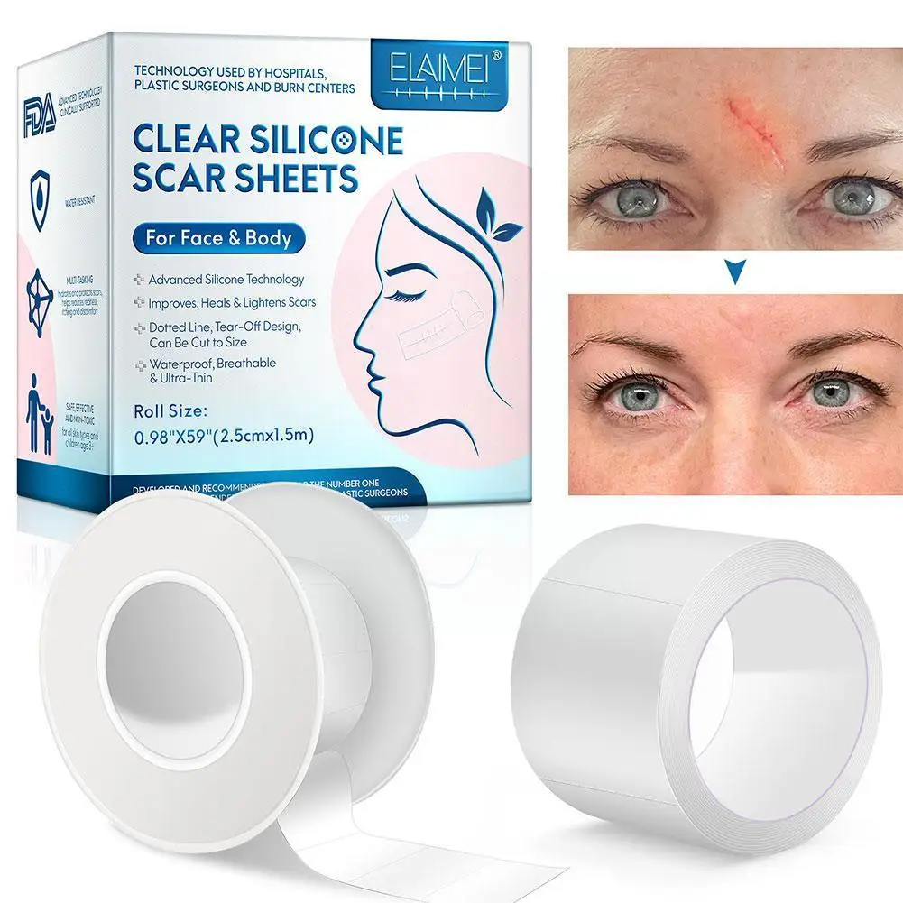 

Silicone Scar Sheets 1.5-Meter Scar Removal Strips Waterproof Silicone Gel Tape Multipurpose Scar Patches For Women Men To Q8R5