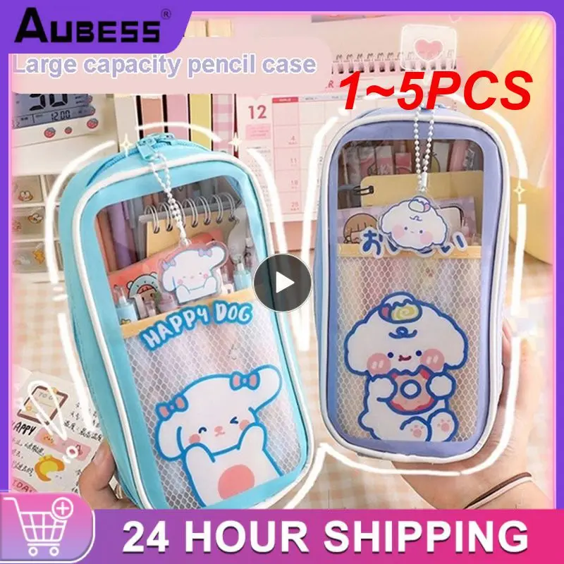 Case Large Capacity Waterproof Pen Bag Cute Student Box For 