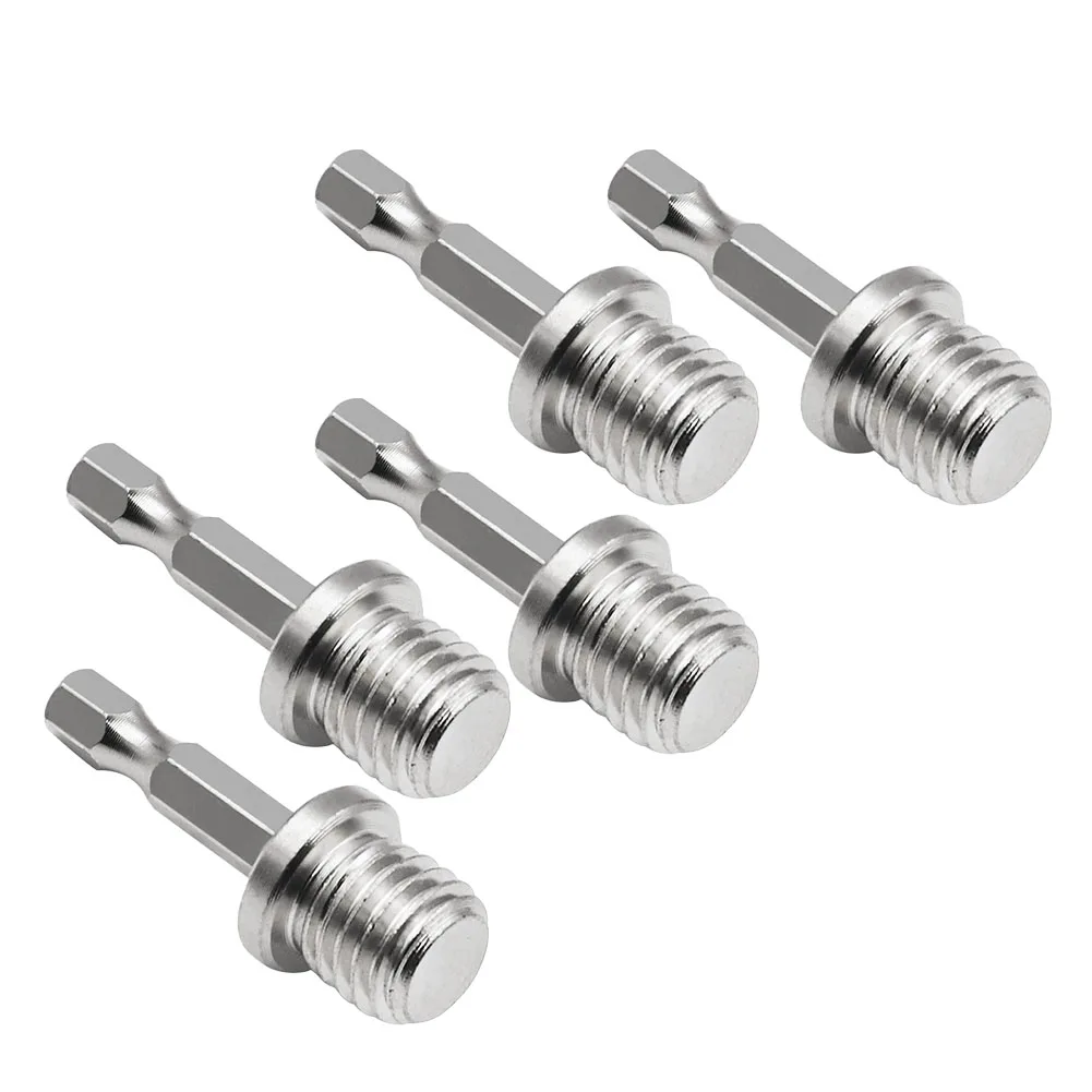 

5 pack M14 Screw Drill Adapters Hex Shank Made for Angle Mill Electric Tools Unprecedented Support and Load bearing Capacity