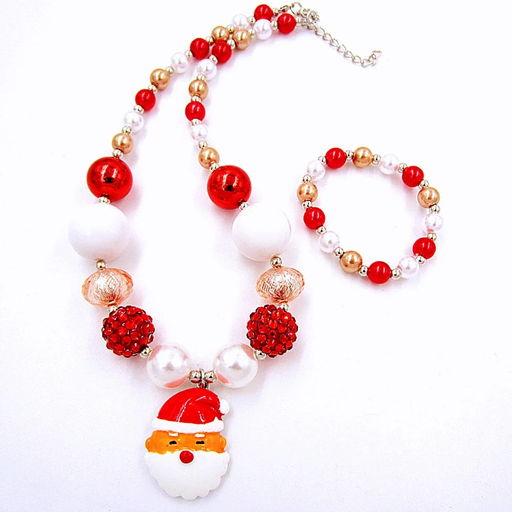 Прекрасный рождественский подарок для детей 8 + 20 мм бусины подвеска с